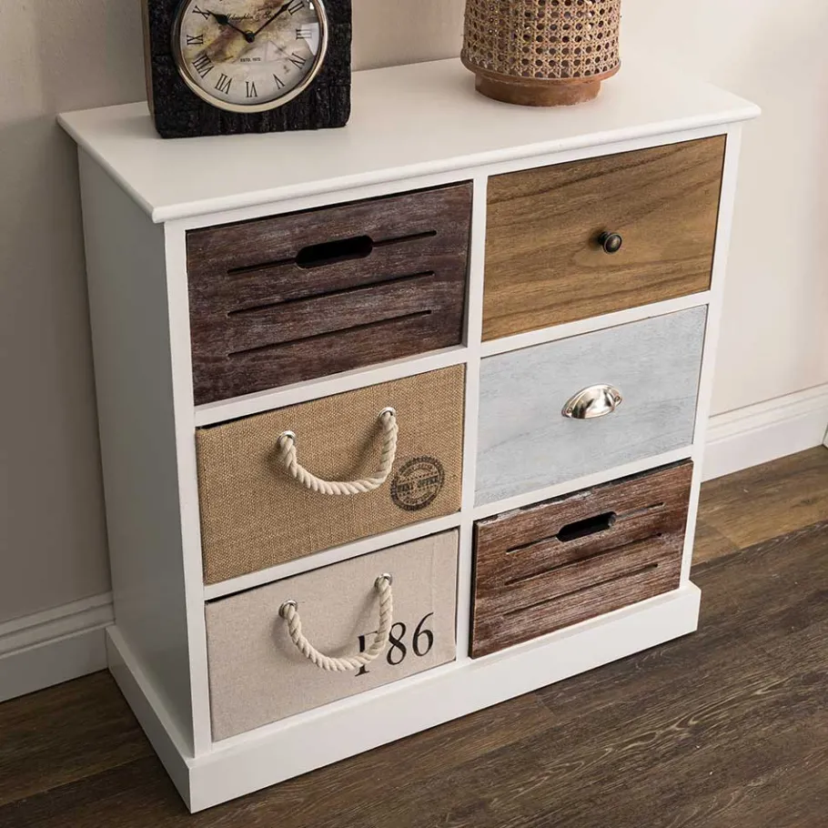 Best Wohnen 70x72x30 Design Kommode mit sechs Schubladen - Amare