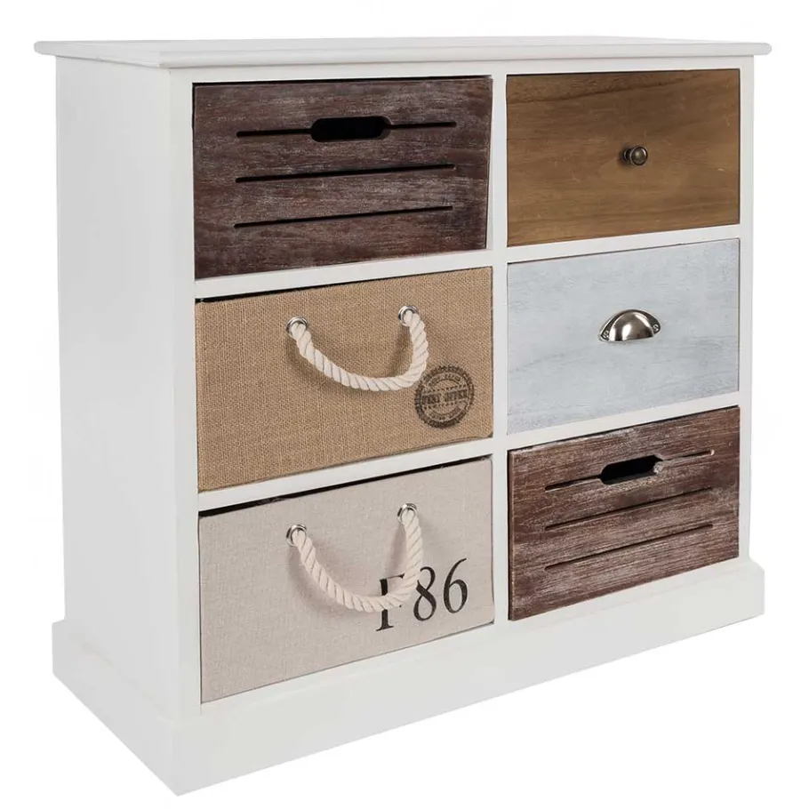 Best Wohnen 70x72x30 Design Kommode mit sechs Schubladen - Amare