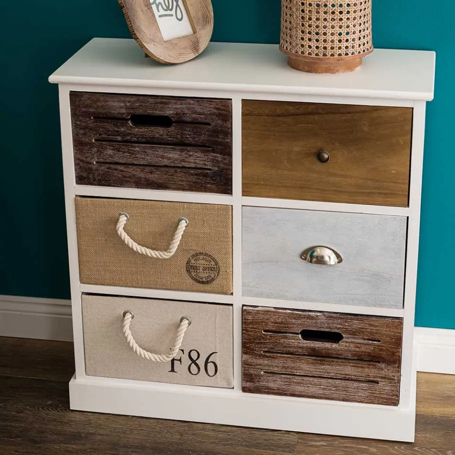 Best Wohnen 70x72x30 Design Kommode mit sechs Schubladen - Amare