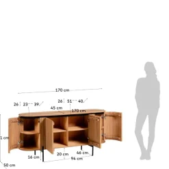 Hot Wohnen 170x81x50 Design Sideboard in ovaler Form - Ilvenda