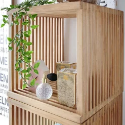 New Wohnen 40x40x40 Design Würfelregal aus Teak massiv - Ariean