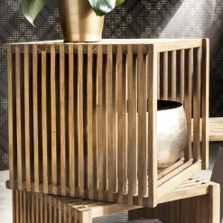 New Wohnen 40x40x40 Design Würfelregal aus Teak massiv - Ariean