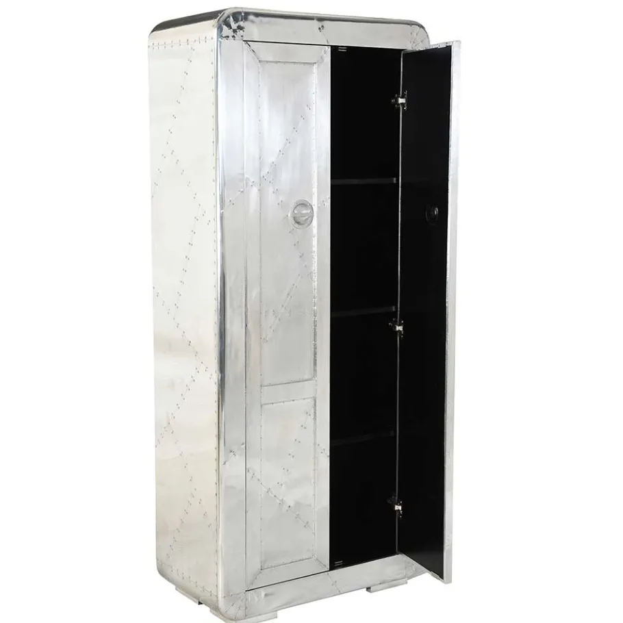 Hot Wohnen 80x180x45 Dielen Schrank mit Alu - Pilot