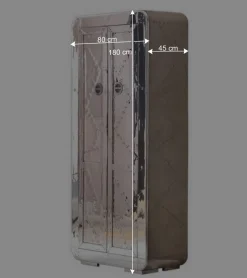 Hot Wohnen 80x180x45 Dielen Schrank mit Alu - Pilot