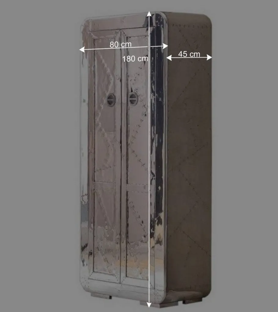 Hot Wohnen 80x180x45 Dielen Schrank mit Alu - Pilot