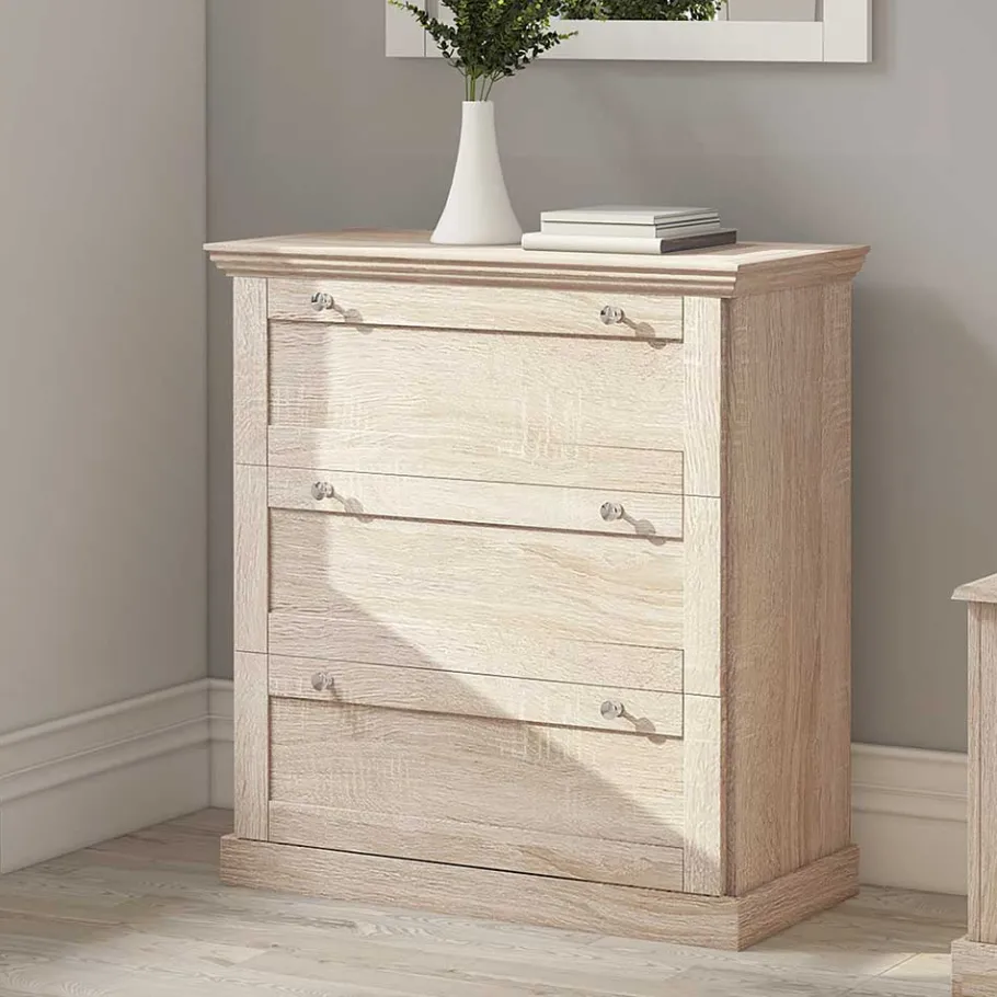 Discount Wohnen 75x80x35 Dielenkommode in Holznachbildung Eiche - Onjedda