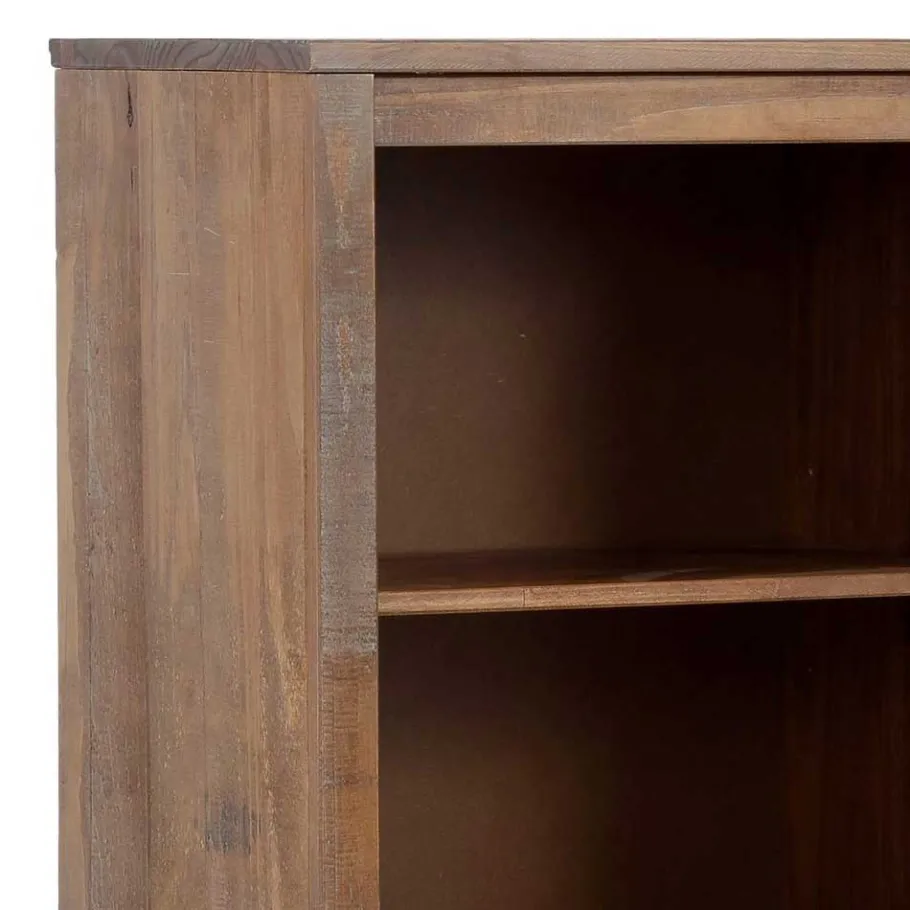 Best Wohnen 55x140x35 Dunkles Regal aus Kiefer Massivholz - Lavagna