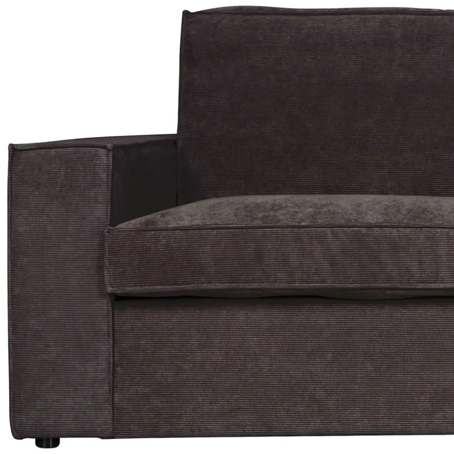 Discount Wohnen 283x92x197 Eckcouch in Grau Cord Stoff - Olciano