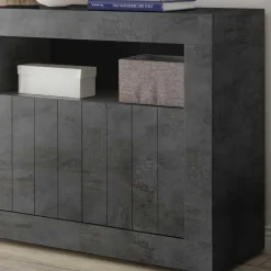 Best Wohnen 138x86x43 Esszimmer Kommode in Dunkelgrau - Putri