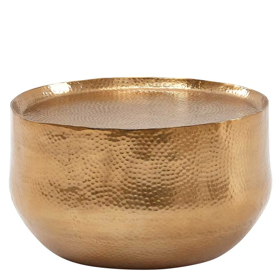 Clearance Wohnen 60x35x60 Fassförmiger Couchtisch in Gold - Aspect