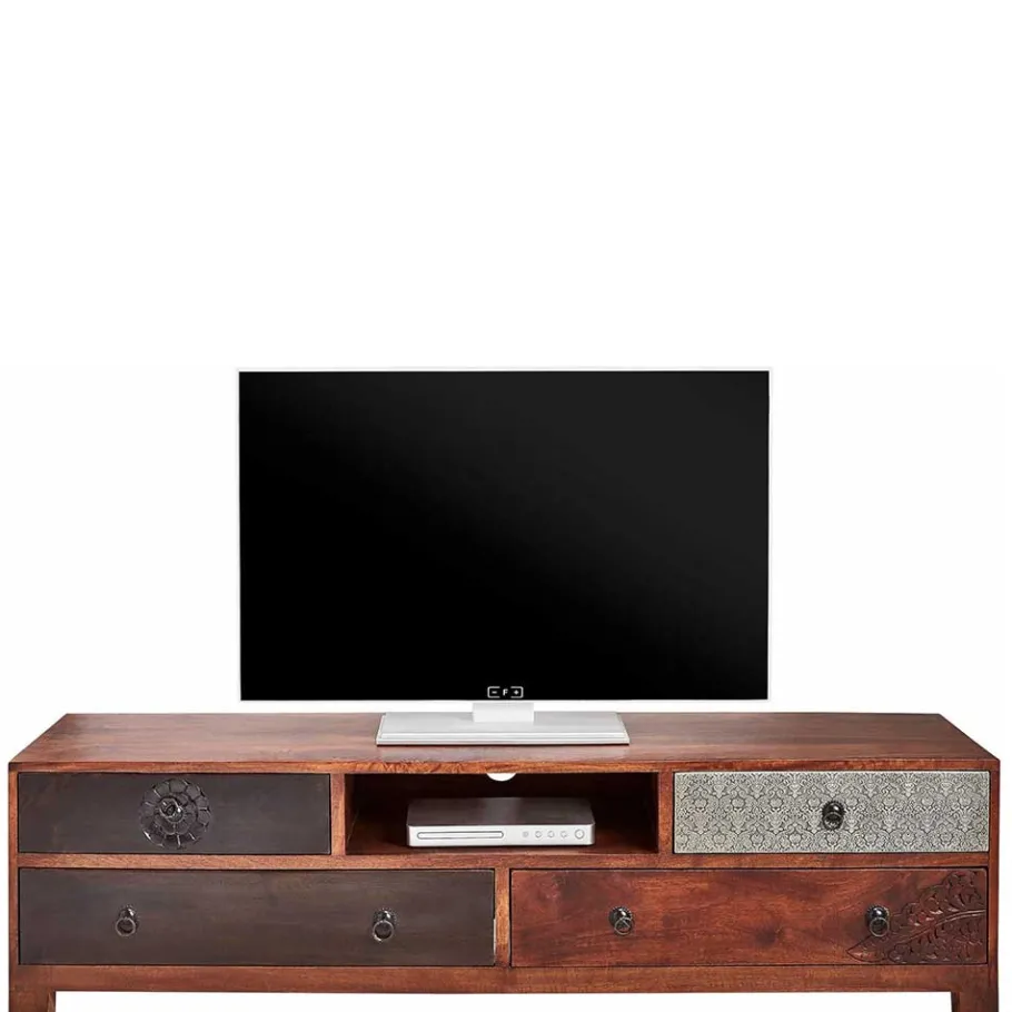 Outlet Wohnen 150x40x40 Fernsehkommode aus Akazie mehrfarbig - Welina