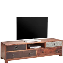 Outlet Wohnen 150x40x40 Fernsehkommode aus Akazie mehrfarbig - Welina