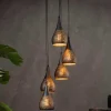 Clearance Wohnen 35x150x35 5-flammige Hängeleuchte aus Metall - Marguerite