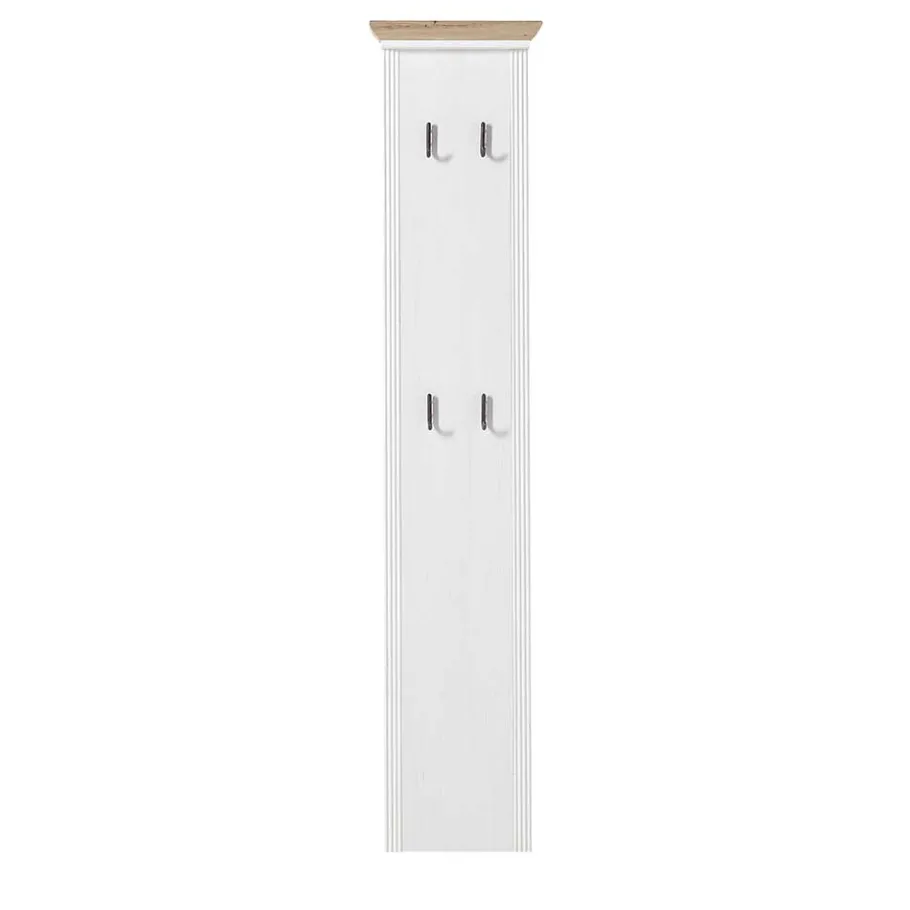 Outlet Wohnen 41x195x9 Garderobenpaneel mit 4 festen Haken - Nurelcas