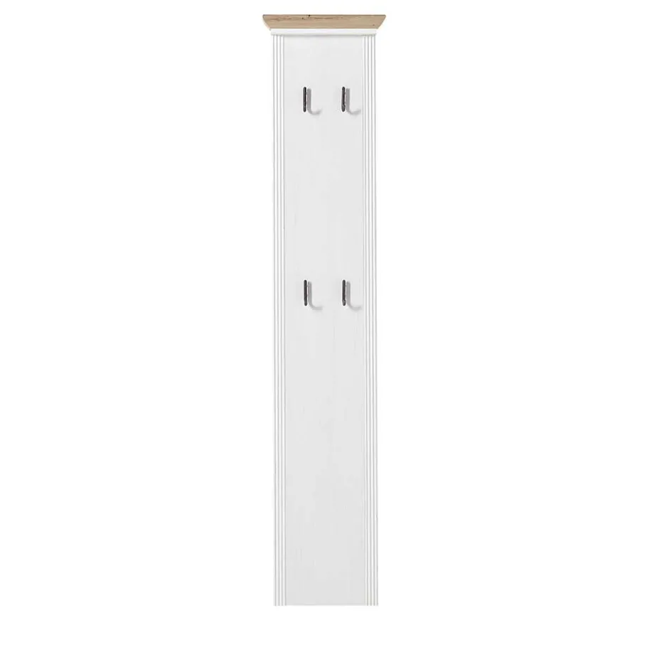 Outlet Wohnen 41x195x9 Garderobenpaneel mit 4 festen Haken - Nurelcas