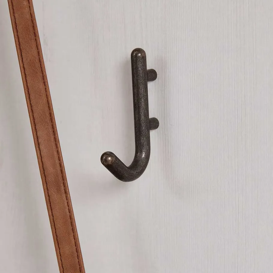 Outlet Wohnen 41x195x9 Garderobenpaneel mit 4 festen Haken - Nurelcas