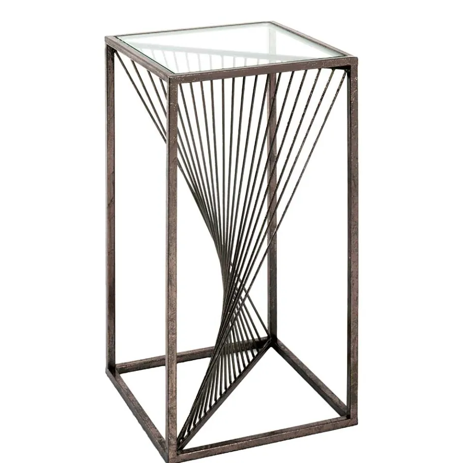 Wohnen 30x60x30 Glastisch mit Metallgestell - Tyrcio
