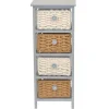 Best Wohnen 30x73x25 Graues Regal mit vier Körben - Donnira