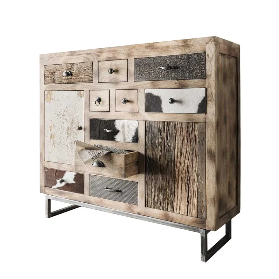 New Wohnen 115x103x36 Große Kommode aus Recyclingholz - Calcalero