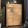 Discount Wohnen 102x141x40 Highboard aus Wildeiche mit Glaseinsatz - Loitons