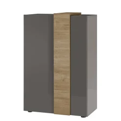New Wohnen 78x116x44 Highboard in Dunkelgrau Hochglanz - Eracosta