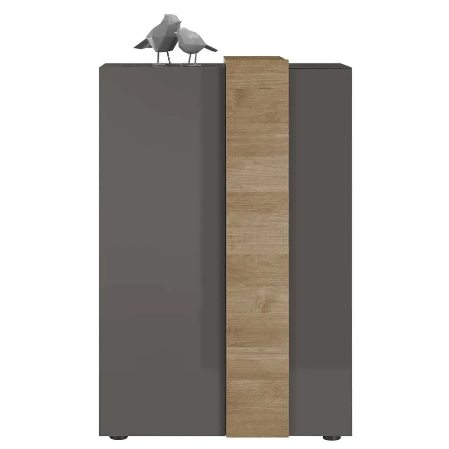 New Wohnen 78x116x44 Highboard in Dunkelgrau Hochglanz - Eracosta