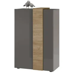 New Wohnen 78x116x44 Highboard in Dunkelgrau Hochglanz - Eracosta