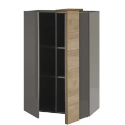 New Wohnen 78x116x44 Highboard in Dunkelgrau Hochglanz - Eracosta