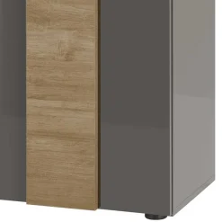 New Wohnen 78x116x44 Highboard in Dunkelgrau Hochglanz - Eracosta
