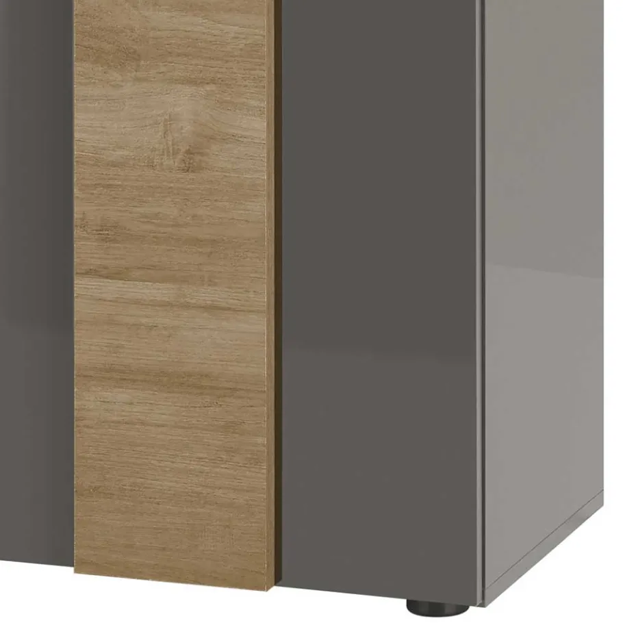 New Wohnen 78x116x44 Highboard in Dunkelgrau Hochglanz - Eracosta