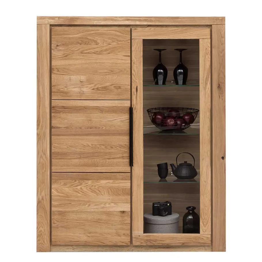 Outlet Wohnen 108x141x40 Highboard mit Glaseinsatz - Nelenia
