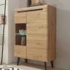 Hot Wohnen 90x134x40 Highboard mit Glaseinsatz 2-türig - Olcian