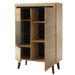 Hot Wohnen 90x134x40 Highboard mit Glaseinsatz 2-türig - Olcian