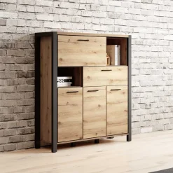 Sale Wohnen 120x140x41 Highboard mit Klappe & 3 Türen - Zavorra
