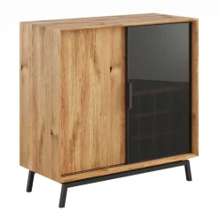 Online Wohnen 101x101x45 Highboard mit Schiebetüren - Fabiella