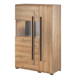 Sale Wohnen 90x136x39 Highboard Vitrine in Eiche Holzoptik - Aberdeen