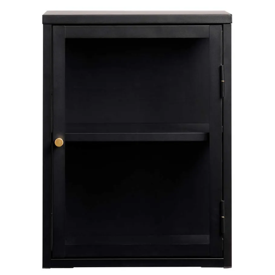 New Wohnen 45x60x25 Hängende Vitrine aus Metall in Schwarz - Butoaie
