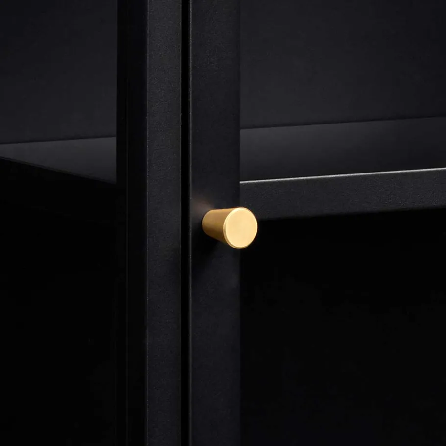 New Wohnen 45x60x25 Hängende Vitrine aus Metall in Schwarz - Butoaie