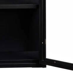 New Wohnen 45x60x25 Hängende Vitrine aus Metall in Schwarz - Butoaie