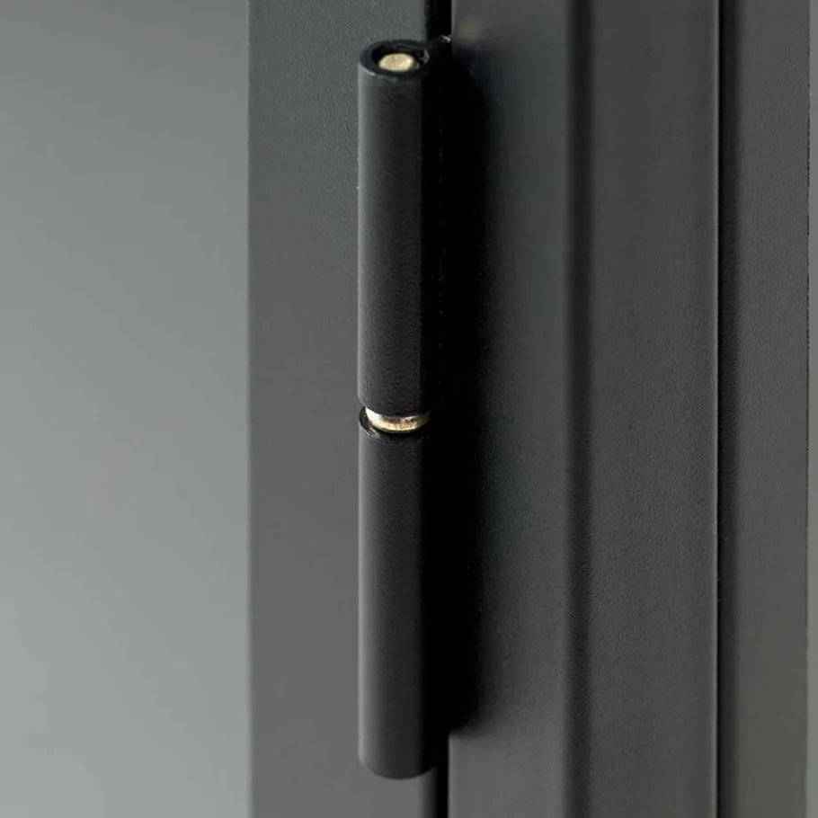New Wohnen 45x60x25 Hängende Vitrine aus Metall in Schwarz - Butoaie