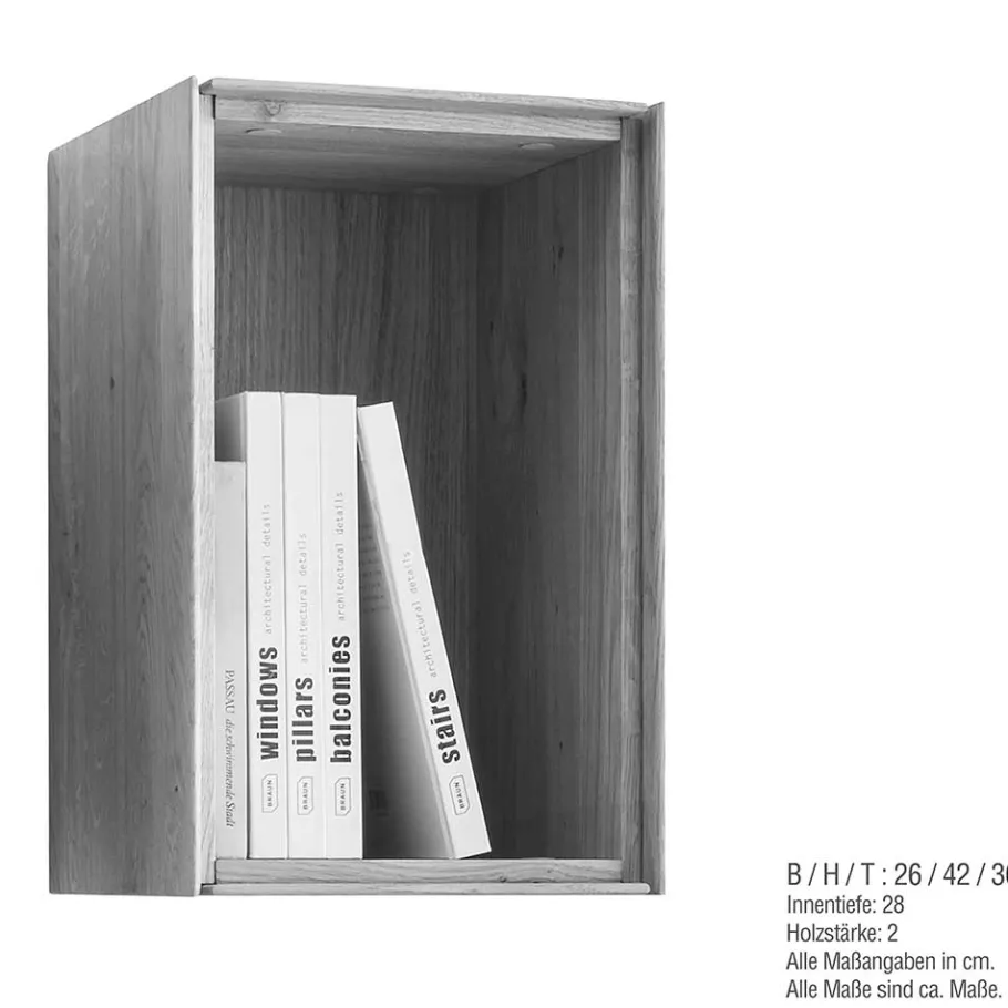 Online Wohnen 26x42x30 Hängeregal Fach mit Rückwand - Sinta