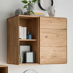 Best Wohnen 97x84x41 Hängeschrank aus Wildeiche Massivholz - Sinta