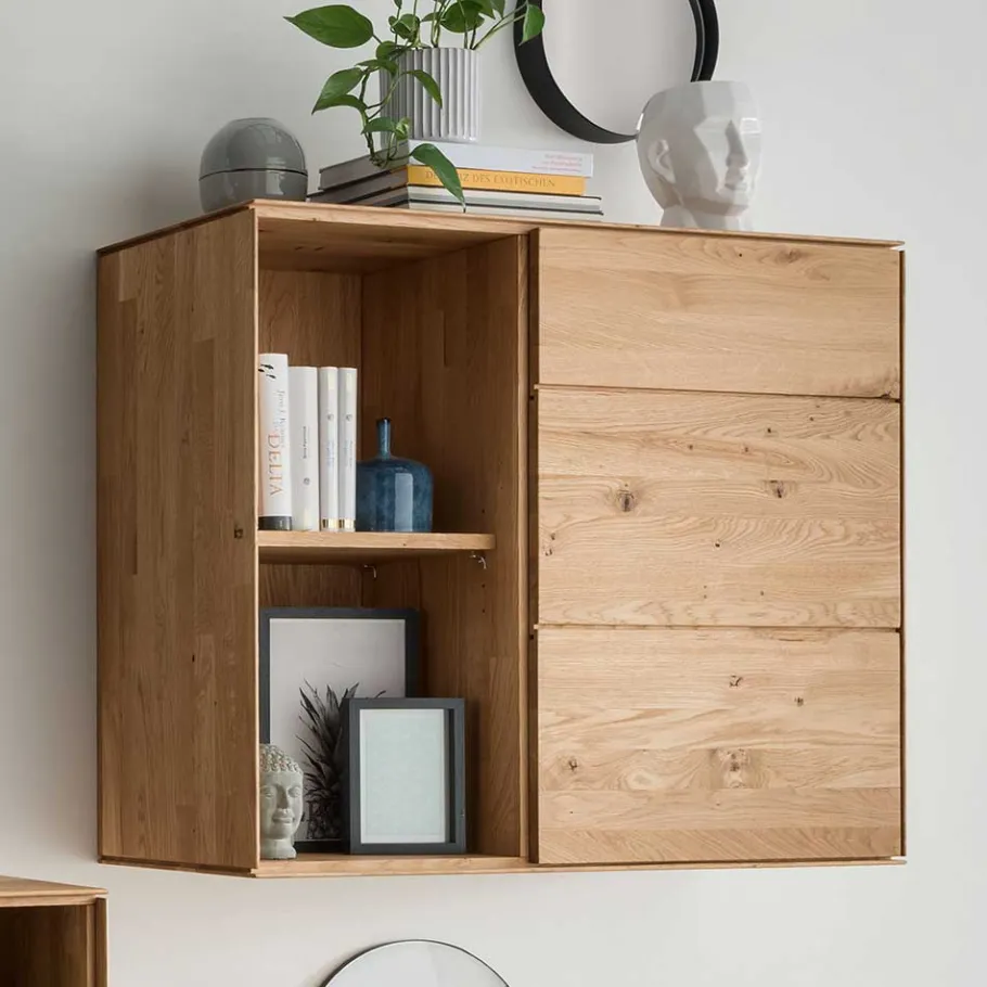 Best Wohnen 97x84x41 Hängeschrank aus Wildeiche Massivholz - Sinta