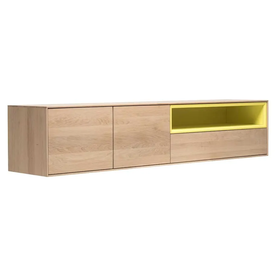 Sale Wohnen 205x43x40 Hängeschrank fürs Wohnzimmer in Eiche Bianco - Enifra