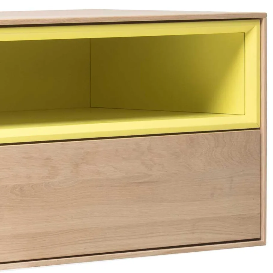 Sale Wohnen 205x43x40 Hängeschrank fürs Wohnzimmer in Eiche Bianco - Enifra