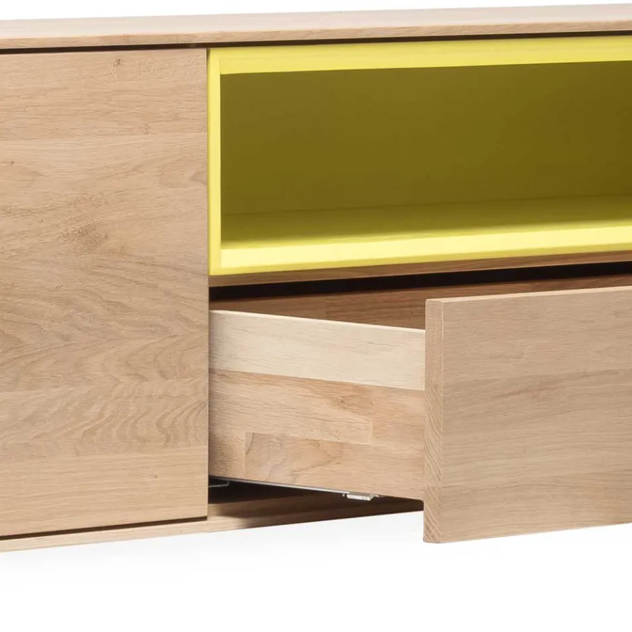 Sale Wohnen 205x43x40 Hängeschrank fürs Wohnzimmer in Eiche Bianco - Enifra