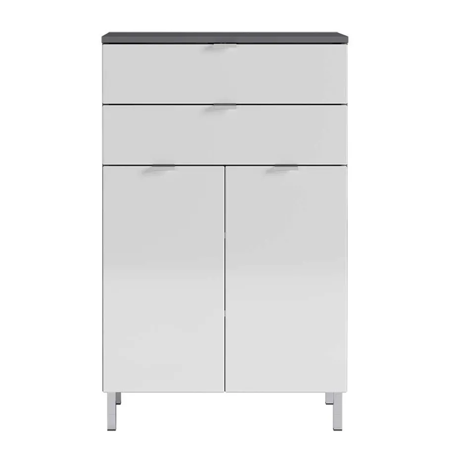 New Wohnen 60x97x34 Hochglanz Kommode in Weiß - Otrus