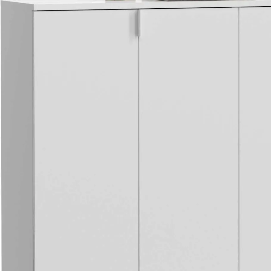 Sale Wohnen 122x99x34 Hochglanz Schuhschrank in Weiß - Ejulia (zweiteilig)