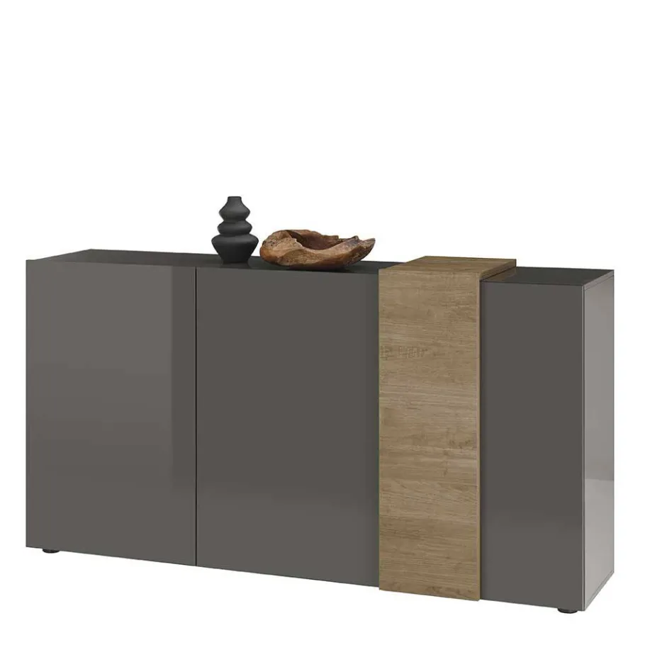 Clearance Wohnen 181x94x44 Hochglanz Sideboard in Dunkelgrau - Eracosta