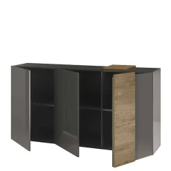 Clearance Wohnen 181x94x44 Hochglanz Sideboard in Dunkelgrau - Eracosta